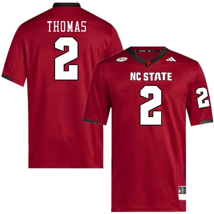 NC State Wolfpack #2 Lex Thomas College Football Jerseys Stitched-Red NC State Wolfpack #2 Lex Thomas College Football Jerseys Stitched-Red
